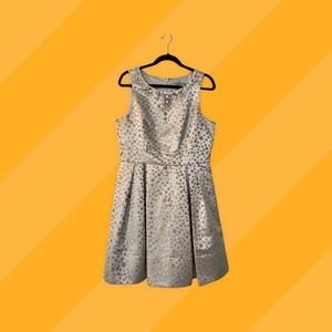 Gold and Cream A-Line Flattering party dress Size 14